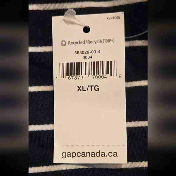 GAP Maternity Top for Year Round by Gap Body; Size XL; Navy with White Stripes - Picture 9 of 16